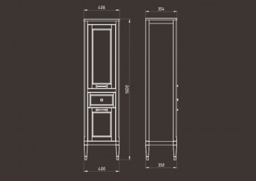 Шкаф-пенал ASB-Woodline Гранда 40 R антикварный орех