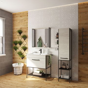 Зеркало Sanflor Бруклин 75, дуб крафт, с полкой