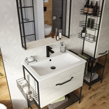Зеркало Sanflor Бруклин 75, дуб крафт, с полкой